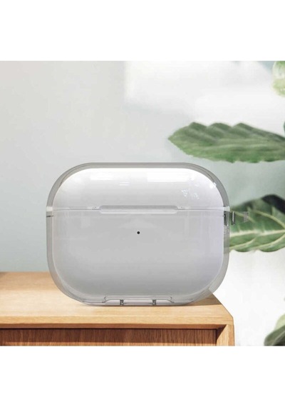 Apple AirPods Uyumlu Pro 2 Kılıf Şeffaf Kristal Silikon Zore Airbag 14 Kılıf Renksiz
