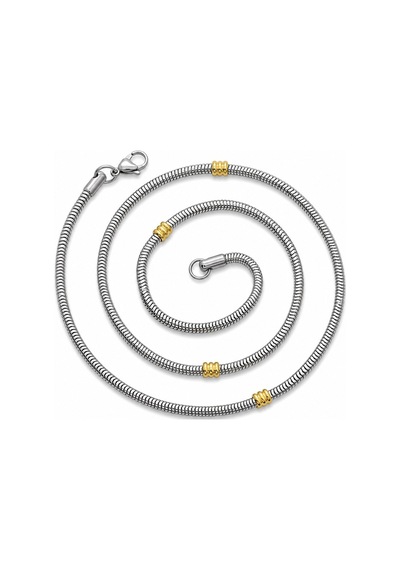 Tesbihane Kadın Çelik Zincir - Gümüş Renk - Snake Model - 55 Cm Uzunuk