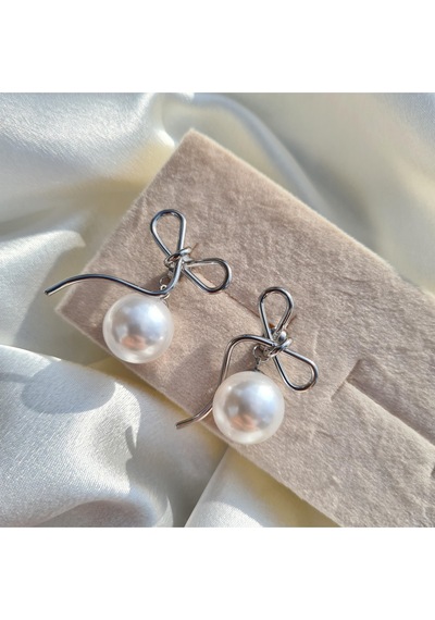 Pearl Ribbon Elegance Küpe Gümüş
