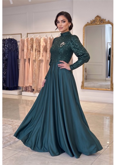 Dorne Moda Üstü Pul Paletli Altı Saten Kloş Detaylı Mezuniyet Ve Nişan Abiye Elbise Yeşil Yeşil Dorne Moda Üstü Pul Paletli Altı Saten Kloş Detaylı Mezuniyet Ve Nişan Abiye Elbise Yeşil Yeşil