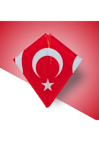 Naylon Elmas Uçurtma - Bayraklı - Orta Boy