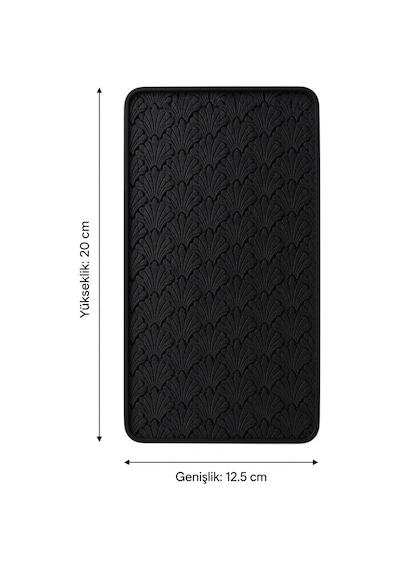 Desenli Kapaklı Dekoratif Kutu Masa Üstü Organizer Takı Aksesuar Saklama Kutusu Pla 20x12.5 Cm Siyah