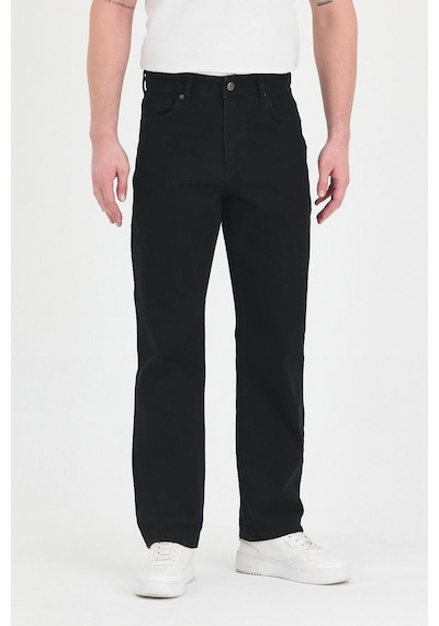Polo State Erkek Baggy Fit Kot Pantolon Siyah Siyah