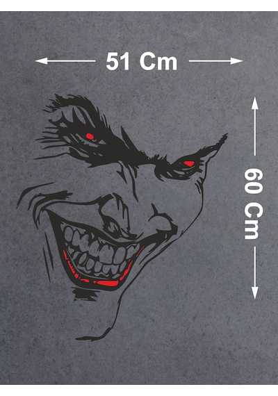 Joker Sticker - Batman Gotham City Sticker - Araba Oto Cam Motosiklet Karavan Sticker - 00057 60X51 Cm