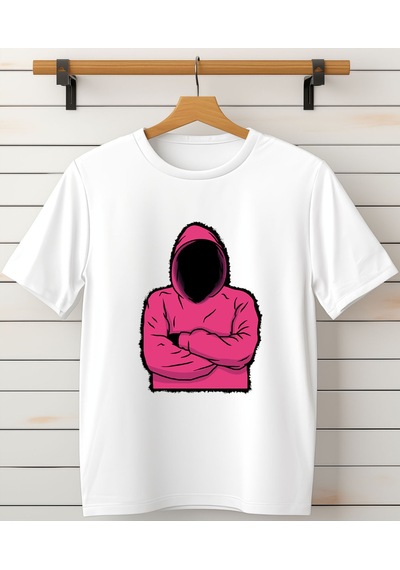 Aselinda Squid Game Kostüm Baskılı Bisiklet Yaka Beyaz Tişört/t-shirt- Tek Adet Fiyatıdır Beyaz