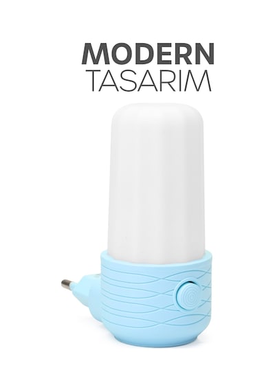 Gece Lambası Tüp Tip 2 Mod Sarı-beyaz Işık Tuşlu Koridor Hol Işığı Uyuma Işığı Mavi K6739