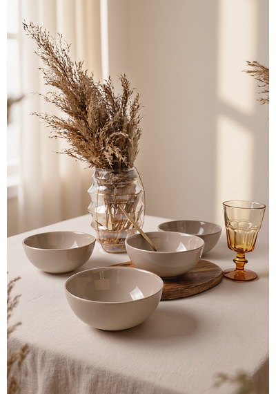 Keramika Taupe Kera Kase 14 Cm 4 Adet 594 Krem
