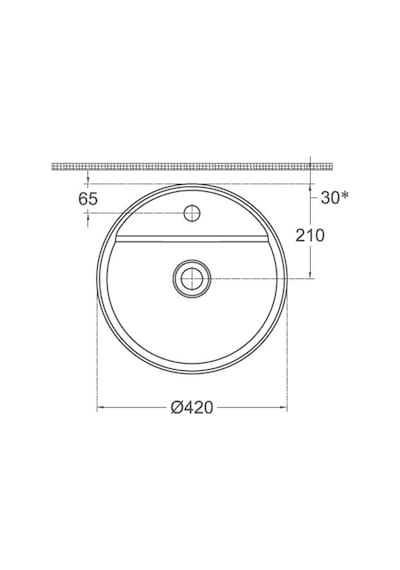 Isvea Infinity Batarya Delikli Tezgah Üzeri Lavabo 42CM Antrasit