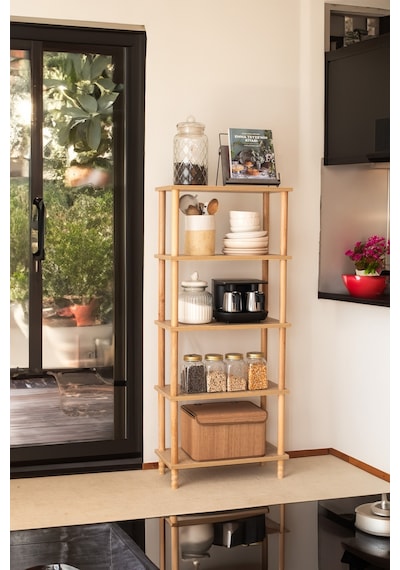 Concept 4 Raflı Kitaplık Banyo Mutfak Dolabı Balkon Organizer Ofis Düzenleyici Ahşap Nature