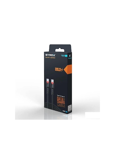 Syrox C130t Pd 30w Type-c Type-c Hasir 120 Cm Hizli Şarj Ve Data Kablosu