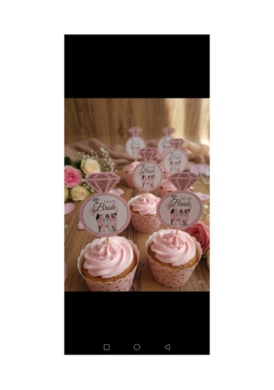 12 Li Bride Team Yazılı Cupcake Kürdan Süsü.
