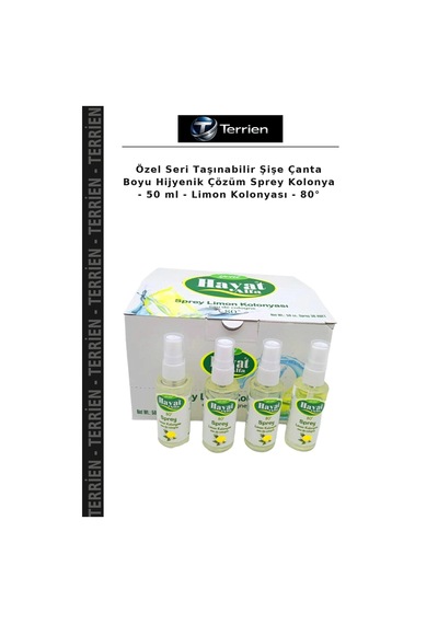 Özel Seri Taşınabilir Şişe Çanta Boyu Hijyenik Çözüm Sprey Kolonya - 50 Ml - Limon Kolonyası - 80