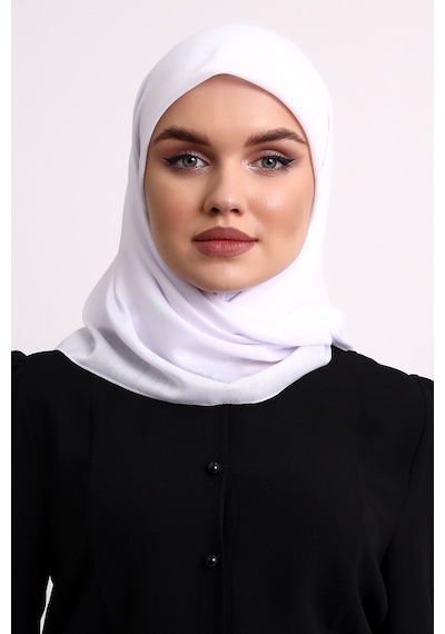 Kofra Desenli Baş Örtü - Beyaz
