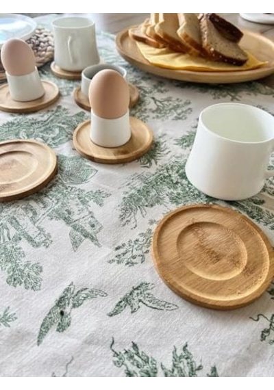 Orret Home 6adet Bambu Çay Tabağı, Çay Bardağı Altlığı, Estetik Sunum Sunumluk, Doğal Malzeme, Çevre Dostu Ve Şık Tasarım Yuvarlak 124-Pembe
