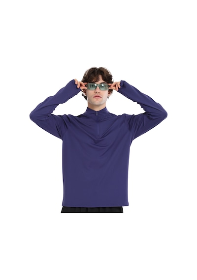 Sportive Boone Half-zip Erkek Mavi Koşu T-shirt 25ke1015-mvı 1776477 Mavi