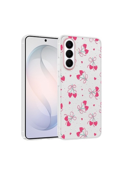 Samsung Galaxy Uyumlu S26 Kılıf Kamera Korumalı Desenli Zore Klip Kapak Samsung Galaxy Uyumlu S26 Zore - Kalpli Kiraz