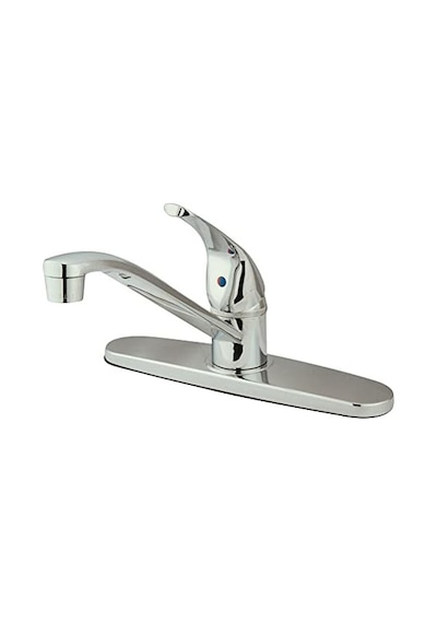 Brass Kb5710 Chatham Tek Kollu Saplı Mutfak Musluğu, Püskürtücüsüz, 20 Cm, Cilalı Krom Açık Bej