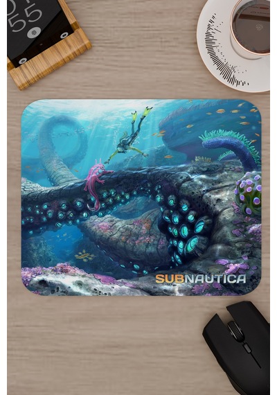 Subnautica Kaymaz Dikişli Kauçuk Oyuncu Mousepad V2 - 22x18 Gaming Mouse Pad Fare Altlığı
