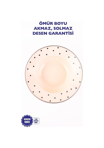 Emaye Black Cupid Çukur Makarna Salata Tabağı 24cm Çok renkli