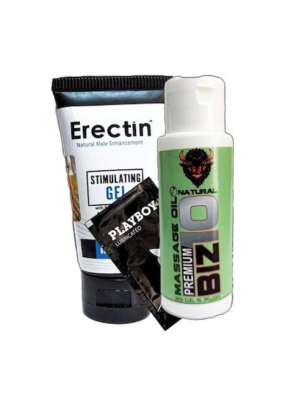 Erectin Bizon Masaj Yağı 60 Ml + Erectin Gel 60 Ml + Playboy Lub