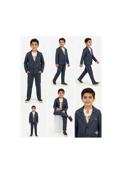Veraura Lifestyle 2-9 Yaş Jagger Kumaş 3 Parça Çocuk Takımı Lacivert