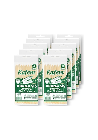 Kafem Adana Çöp Şiş Ekstra 24 CM 25 Li x 10 Paket