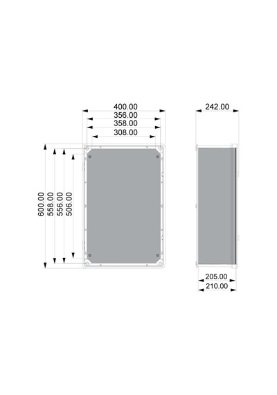 Yavuz Abs Pano 40 X 60 X 24.2 Cm Taban Saclı Ip65 Plastik Pano Montaj Plakalı Elektrik Kutusu Pano Darbeye Dayanıklı