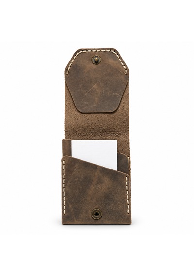 Oakco Leather El Dikişli Çıtçıtlı Deri Cüzdan Vizon Kahverengi Kahverengi - Vizon