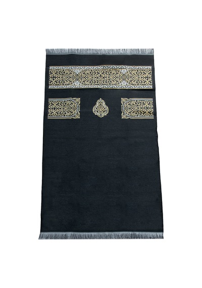 Çantalı Kabe Örtüsü Seccade Goblen Kumaş, Taşınabilir Askılı Model Siyah