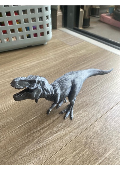 Gri Tyrannosaurus Dinazor Figur Oyuncak 14cm Doğal Malzeme Balık