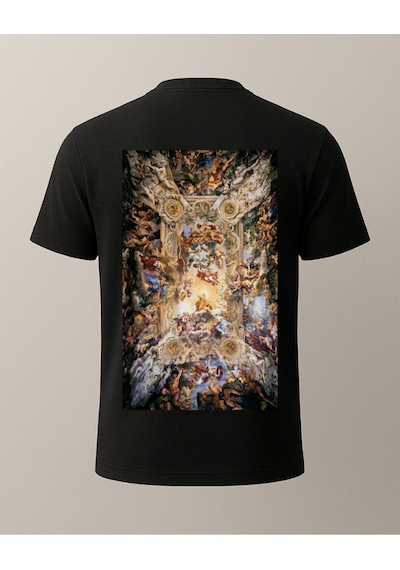 Tanrının Eli Baskılı T-shirt Siyah