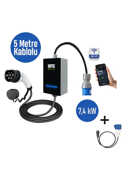 SGSTEC Home 7.4 KW 5 Metre Kablolu Elektrikli Araç Şarj Cihazı