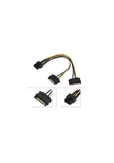 Platoon Vga Power Kablo 2x Sata To 8 Pin 6+2 Pcı-ex Dönüştürüc