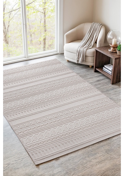 İskandinav Modern Tasarım Sisal Bukle Özel Ölçü Salon Oturma Odası Koridor Halısı Bej Geobejkrem