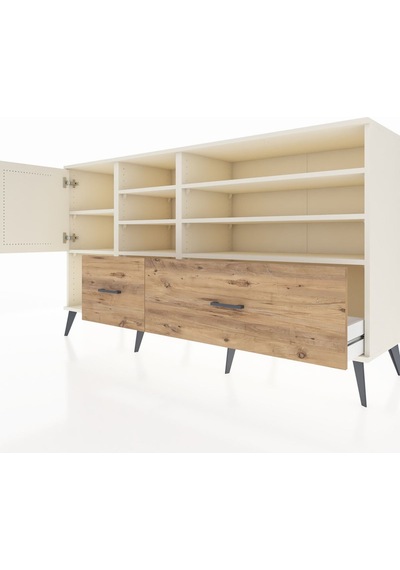 Hyperion Konsol 8 Raflı 2 Çekmeceli Tek Kapaklı 176x44x99 Aytaşı Aytaşı-aytaşı/çam Hyperion Konsol 8 Raflı 2 Çekmeceli Tek Kapaklı 176x44x99 Aytaşı Aytaşı-aytaşı/çam