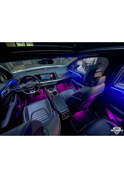 Araç İçi Ambiyans Led Seti Rgb 64 Renk Bluetooth Destekli Müzik Duyarlı Evrensel İç Ortam Aydınlatma Komple Set 1 Adet