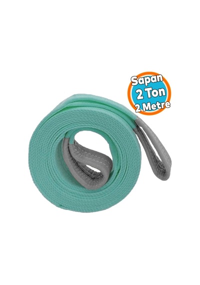 Yük Kaldırma Sapan Polyester Spanzet 2 Ton 2 Metre Turkuaz Sağlam Taşıma İndirme Araç Çekme Halat