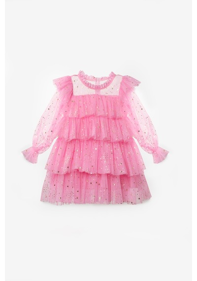 Le Mabelle Pembe Varak Yıldız Baskılı Katlı Kız Çocuk Elbise Pembe Le Mabelle Pembe Varak Yıldız Baskılı Katlı Kız Çocuk Elbise Pembe