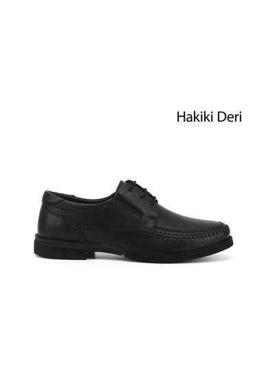 Diğer Erkek Siyah Bağcıklı Hakiki Deri Klasik Ayakkabı Ddma73542356