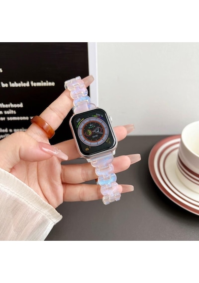 Apple Uyumlu Watch 10/11 42mm-38/40/41mm Kordon Taşlı Parlak İnce Flower Metal Bayanlar İçin Band 2/3/4/5/6/se/7/8/9