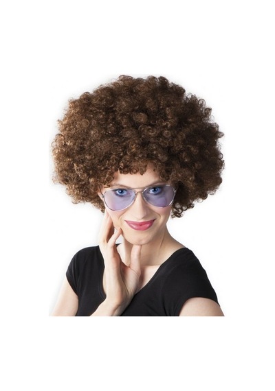 Kahve Renk Kıvırcık Afro Bonus  Peruk