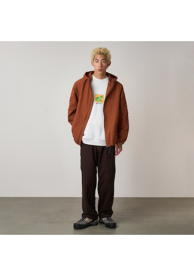 Gramicci Northside Plaid Hooded Erkek Kahverengi Sweatshirt G5fm-j009 Kahverengi