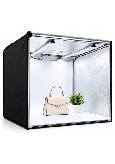 Luve Store 80x80x80 Cm Led Fotoğraf Çekim Çadırı 126 Led 84w Profesyonel Ürün Fotoğraf Çadırı Siyah