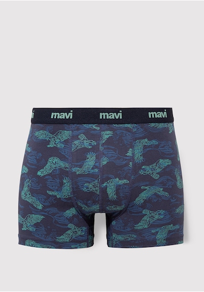 Mavi - Kartal Baskılı Lacivert Boxer 092434-33482 Mavi