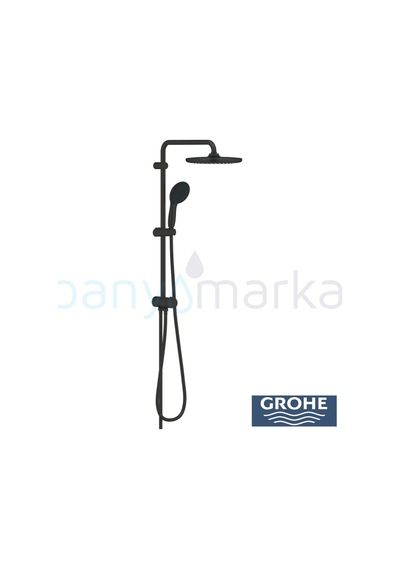 Grohe Tempesta System 250 Duvara Monte Duş Sistemi, Yön Değiştiricili, Mat Siyah - 269802431 Siyah