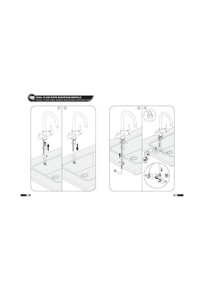 Eca Quadrille Aplike Mutfak-Eviye-Eviye Bataryası 102107087 Eca