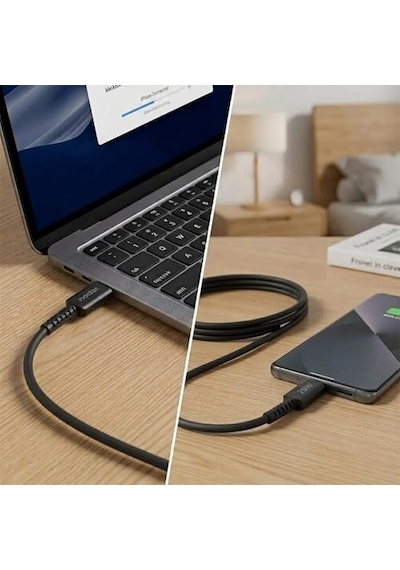 25w Usb-c To Type-c Hızlı Şarj Ve Data Kablosu 1 Metre - Pd Şarj Kablosu, Siyah Diğer