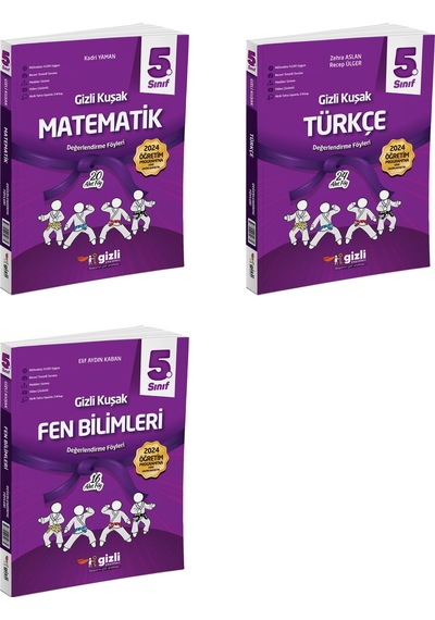 Gizli 2025 5. Sınıf Matematik + Türkçe + Fen Gizli Kuşak Serisi Seti 3 Kitap