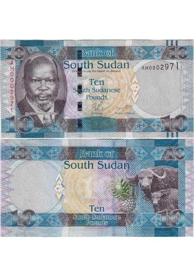 Güney Sudan 10 Pound 2011. Eski Tarihli Ve Düşük Seri Numaralı Nadir Tip. Seri Nosu Ah0002967 Olacaktır. Çil Kondisyon.