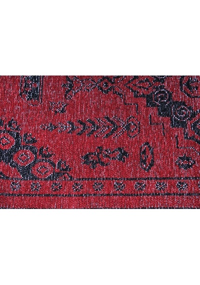 Moretti Afgan Desenli Kırmızı Siyah Yıkanabilir Salon Koridor Halısı